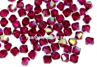 Swarovski, margele bicone, ruby aurore boreale, 4mm - x20