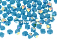 Swarovski, margele bicone, turquoise aurore boreale, 4mm - x20