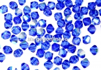 Swarovski, margele bicone, sapphire aurore boreale, 4mm - x20