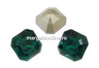 Swarovski, chaton imperial square, emerald, 10mm - x1