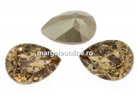 Swarovski, drop fancy, lt. colorado topaz gold patina, 10x7mm - x1