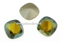 Swarovski, fancy square, iridescent green, 10mm - x1