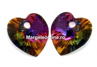 Swarovski, heart pendant, volcano, 14mm - x2