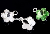 Pendant bail, 925 silver, rivoli flower 6mm - x2