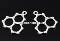 Pendant, Ice chemical formula, 925 silver, 20mm  - x1
