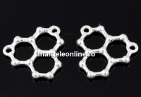 Link formula chimica-gheata, argint 925, 17mm  - x1