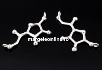 Link formula chimica-vitamina C, argint 925, 29mm  - x1