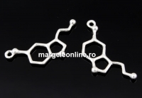 Pendant, Serotonin chemical formula, 925 silver, 29mm  - x1