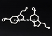 Pandantiv formula chimica-serotonina, argint 925, 29mm  - x1