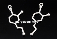 Pandantiv formula chimica-dopamina, argint 925, 30mm  - x1
