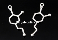 Pendant, Dopamine chemical formula, 925 silver, 30mm  - x1