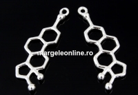 Pandantiv formula chimica-estrogen, argint 925, 34mm  - x1