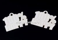 Pendant 100% Happy, 925 silver, 14mm  - x1