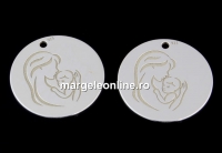 Pendant Mother child, 925 silver, 16mm  - x1