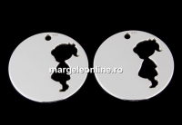 Pandantiv pentru gravat fetita, argint 925, 16mm  - x1