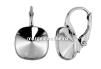 Tortite argint 925 patrat click pt Swarovski 4470 de 10mm - x1per