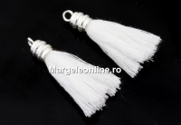 Earring decor,  925 silver, white, 36mm - x1