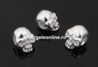 Margele craniu, argint 925, 8mm -x1