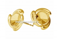 Earring findings drops, gold-plated 925 silver, rivoli 6mm - x1pair