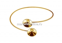 Adjustable Bracelet, gold plated 925 silver, for 2 Swarovski rivoli 14mm - x1