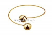 Adjustable Bracelet, gold plated 925 silver, for 2 Swarovski rivoli 10mm - x1