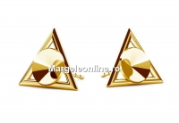 Earring findings,  gold plated 925 silver, rivoli 6mm - x1pair