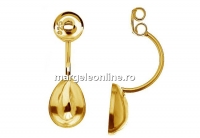 Earring extension, gold plated 925 silver, drop 10x7mm - 1pair