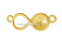 Baza link argint 925 placat cu aur, infinit, pentru rivoli 6mm - x1