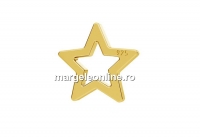 Link, star gold plated 925 silver, 5.5mm  - x2