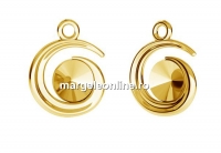 Pendant base, gold plated 925 silver, rivoli Swarovski 6mm - x1