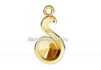 Pendant base, gold plated 925 silver, snake, rivoli 6mm - x1