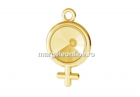 Baza pandantiv ag925 pl cu aur, simbol feminin, rivoli 8mm - x1