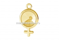 Pendant base, gold plated 925 silver, woman symbol, for rivoli 8mm - x1