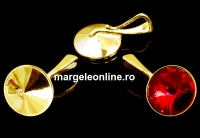 Pendant base, gold plated 925 silver, bordered, rivoli Swarovski 14mm - x1