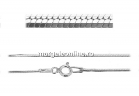 Lant hexagonal 1mm, masiv, argint 925, 45cm - x1