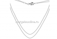 Lant dublu zale ovale, argint 925, 38+44cm - x1