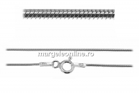 Chain, circular, rhodium plated 925 silver, 50cm - x1