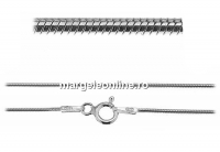 Chain, circular, rhodium plated 925 silver, 45cm - x1
