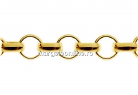 Chain, per foot, gold plated 925 silver, 50cm - x1