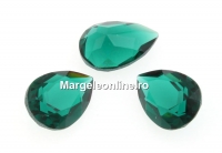 Swarovski, fancy picatura, emerald unfoiled, 10x7mm - x1