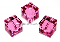 Swarovski, margele cub, rose, 4mm - x2