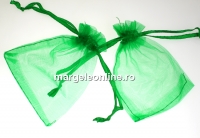 Saculet organza, verde intens, 12x10cm - x20