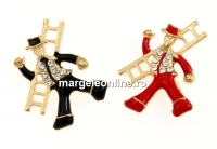 Brosa martisor, cosar rosu si negru, 31mm - x2   - (1/culoare)