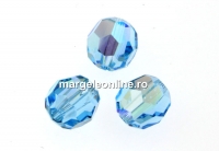 Swarovski, faceted round bead, aquamarine shimmer, 6mm - x6