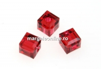 Swarovski, margele cub, scarlet, 4mm - x2