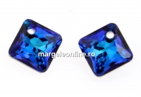 Swarovski, pandantiv Princess cut, bermuda blue, 9mm - x2