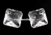 Swarovski, pandantiv Princess cut, crystal, 9mm - x2