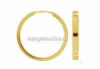 Earring findings, gold plated 925 silver, 28mm - x1pair