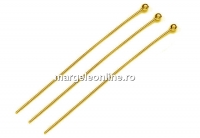 Ball pin, gold plated 925 silver, 35mm - x5