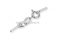 Clasp set for necklaces or bracelets, 925 silver, 2mm - x1